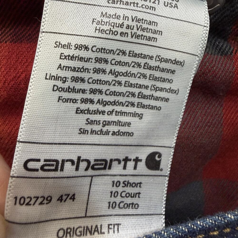 Carhartt Women's Flannel Lined Jeans Sz 10S Short Original Fit Straight Leg - Picture 8 of 12